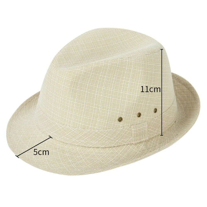 Roger Traditional Hat – Classic Fedora with Checkered Pattern-Khaki-57-State of Style