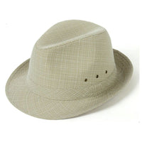 Roger Traditional Hat – Classic Fedora with Checkered Pattern-Khaki-57-State of Style