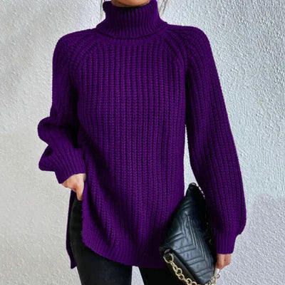 Roll-neck jumper for women - Velmora-Purple-S-State of Style