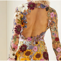 Romantic Flower Dress with Fine Details - Isabella-Pink-S-State of Style