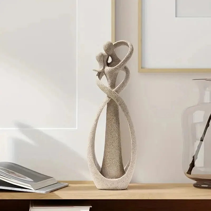 Romantic Resin Sculpture - Serene Embrace-State of Style