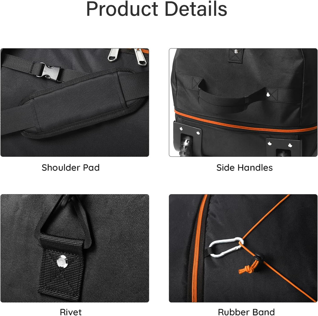 Extra Large Expandable Rolling Duffle Bag 110L–140L – Foldable Travel Luggage