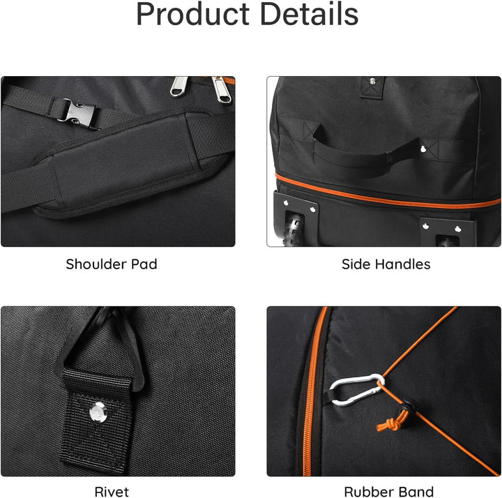 Extra Large Expandable Rolling Duffle Bag 110L–140L – Foldable Travel Luggage