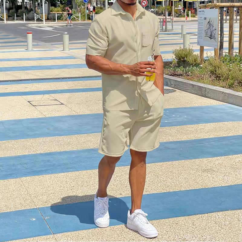 Ronan | Men's Summer Set – Lightweight & Stylish for Warm Days-Beige-M-State of Style