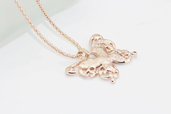 ROSE GOLD OPAL BUTTERFLY NECKLACE-State of Style