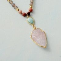 Rose Quartz and Amazonite Protection Necklace - Livia-State of Style