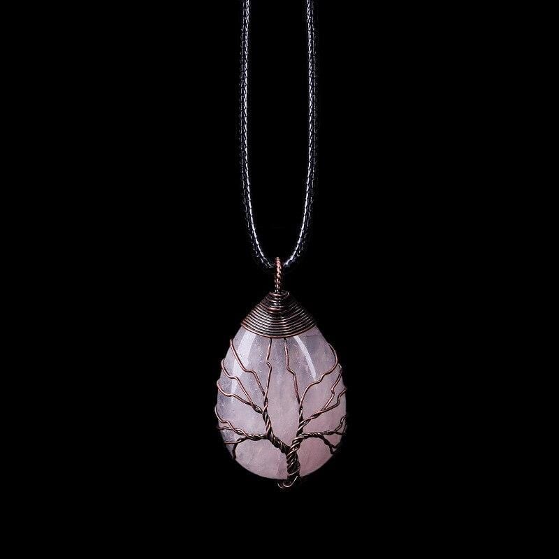 Rose Quartz Drop Necklace - Amelisse-State of Style