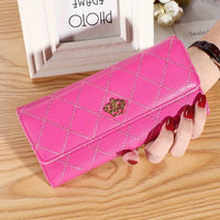 Argyle Pattern Triple Fold Wallet with Royal Gold Accent