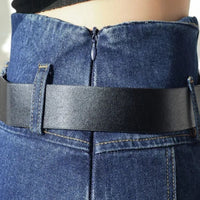 Rosie Traditional Skirt – High-Waisted Pleated Denim A-Line Skirt-S-State of Style