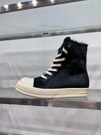 Rosy Runner Sneakers – High-Top Leather Sneakers with Thick Sole-Black High-Top-AU 5.0 (22.5cm)-State of Style