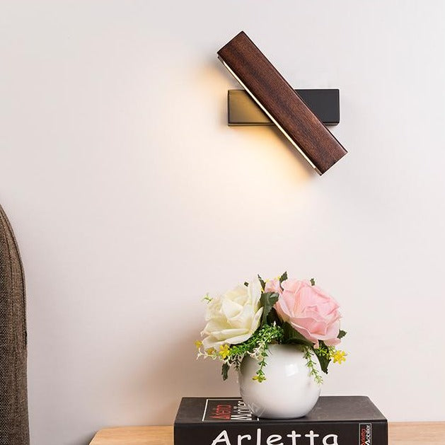 Rotatable Wooden LED Wall Lamp - Jasper-Dark Wood-Small - 21 x 5 cm-State of Style