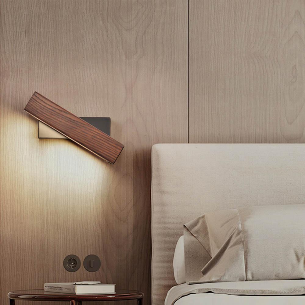 Rotatable Wooden LED Wall Lamp - Jasper-Dark Wood-Small - 21 x 5 cm-State of Style