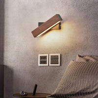 Rotatable Wooden LED Wall Lamp - Jasper-Dark Wood-Small - 21 x 5 cm-State of Style