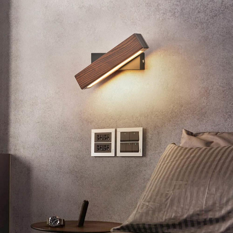 Rotatable Wooden LED Wall Lamp - Jasper-Dark Wood-Small - 21 x 5 cm-State of Style