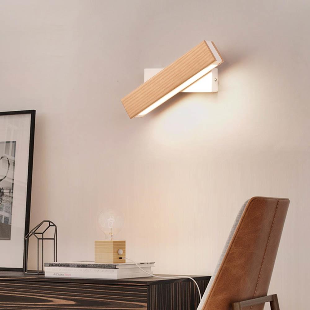 Rotatable Wooden LED Wall Lamp - Jasper-Dark Wood-Small - 21 x 5 cm-State of Style