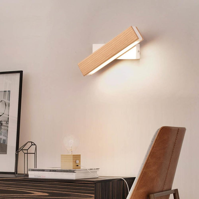 Rotatable Wooden LED Wall Lamp - Jasper-Dark Wood-Small - 21 x 5 cm-State of Style