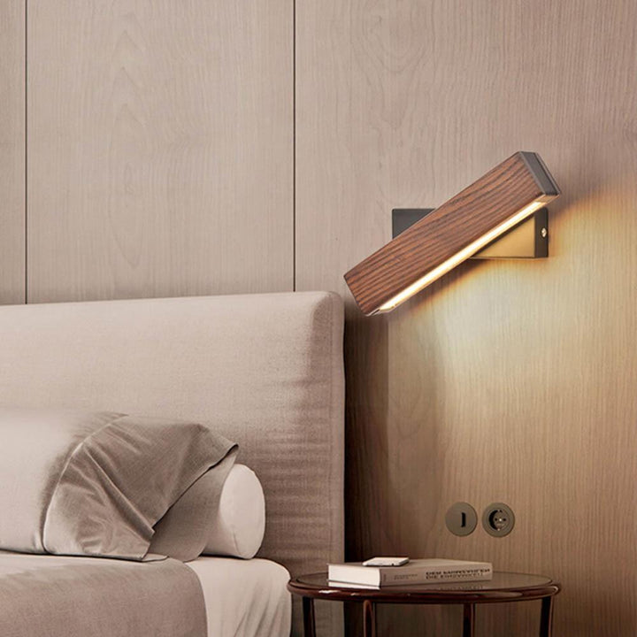 Rotatable Wooden LED Wall Lamp - Jasper-Dark Wood-Small - 21 x 5 cm-State of Style