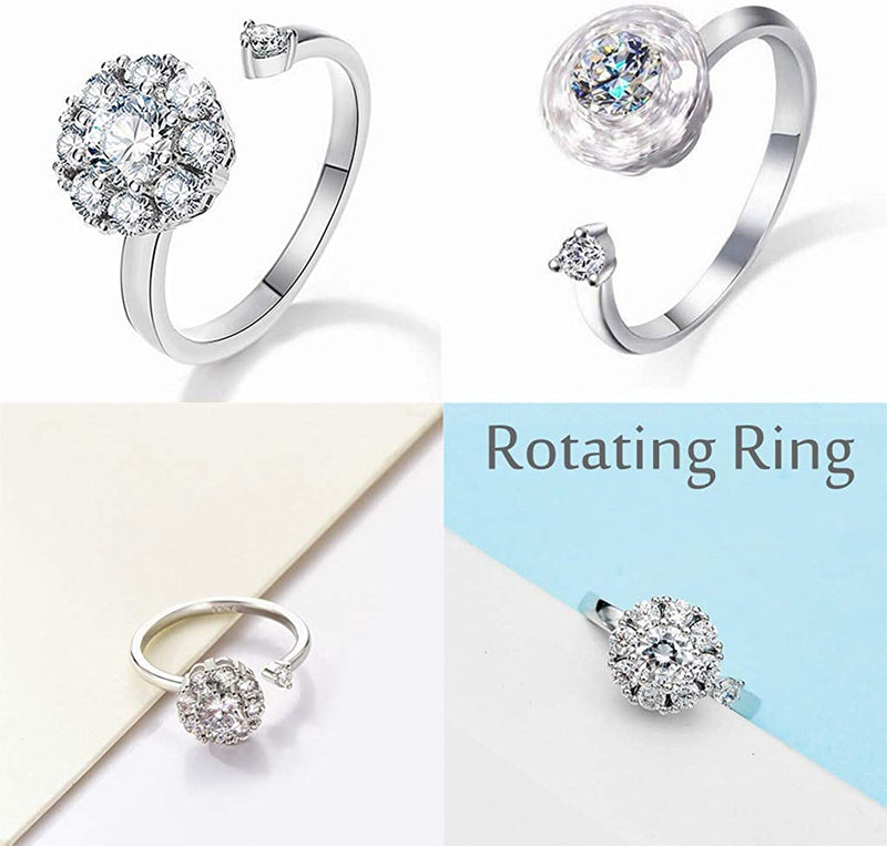 Rotating Crystal Ring | Elegant Spin Design | Women's Jewellery-State of Style