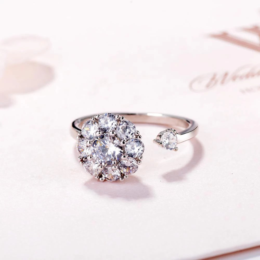 Rotating Crystal Ring | Elegant Spin Design | Women's Jewellery-State of Style