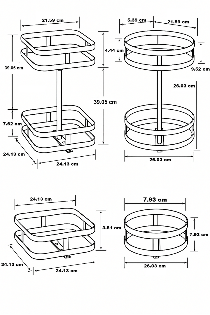 Rotating Storage Rack - TwistRack 360°-Round-1 Layer-State of Style