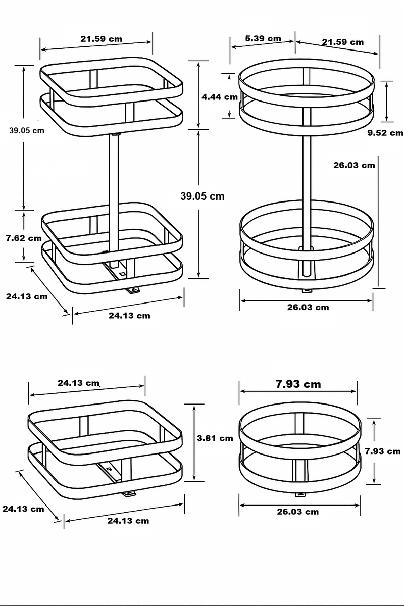 Rotating Storage Rack - TwistRack 360°-Round-1 Layer-State of Style