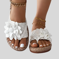 Rouge – Women's Sandals with Thick Sole & Floral Strap Detail-White-5.0-State of Style