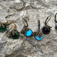 Round Antique Gold Dragonfly Earrings - Elyse-Green-State of Style