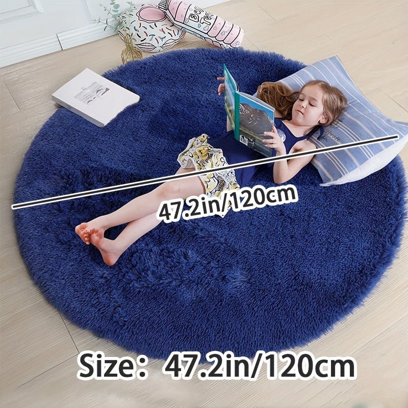 Round Fluffy Rug - Clouda-120cm x 120cm-Light grey-State of Style