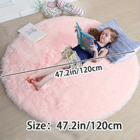 Round Fluffy Rug - Clouda-120cm x 120cm-Light grey-State of Style