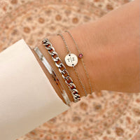 Round Gemstone Birthstone Bracelet-Gold-plated-January-State of Style