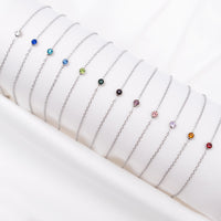 Round Gemstone Birthstone Bracelet-Gold-plated-January-State of Style
