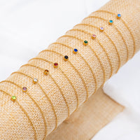 Round Gemstone Birthstone Bracelet-Gold-plated-January-State of Style