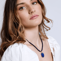 Round Lapis Necklace - Astrid-State of Style
