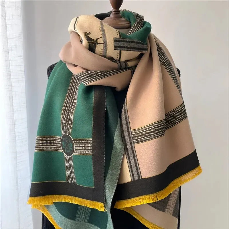 Ruby Cashmere Scarf | Warm and Stylish-Green-State of Style