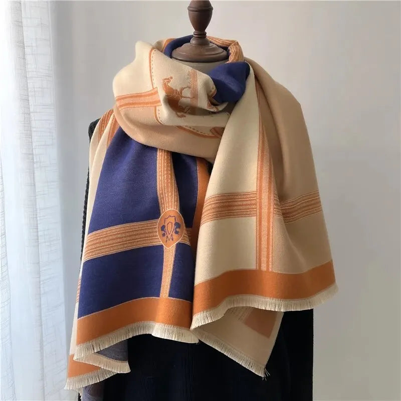 Ruby Cashmere Scarf | Warm and Stylish-Navy Blue-State of Style