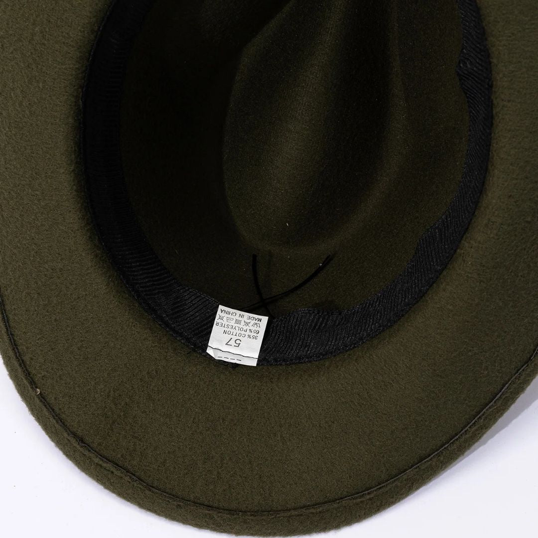 Rudolph Traditional Hat – Classic Wool Felt Jazz Hat-Army Green-State of Style