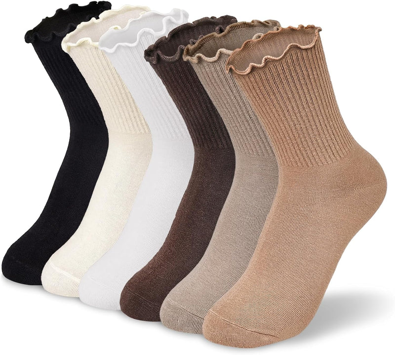 Ruffled Cotton Ankle Socks - Lisa-Multicolor-State of Style
