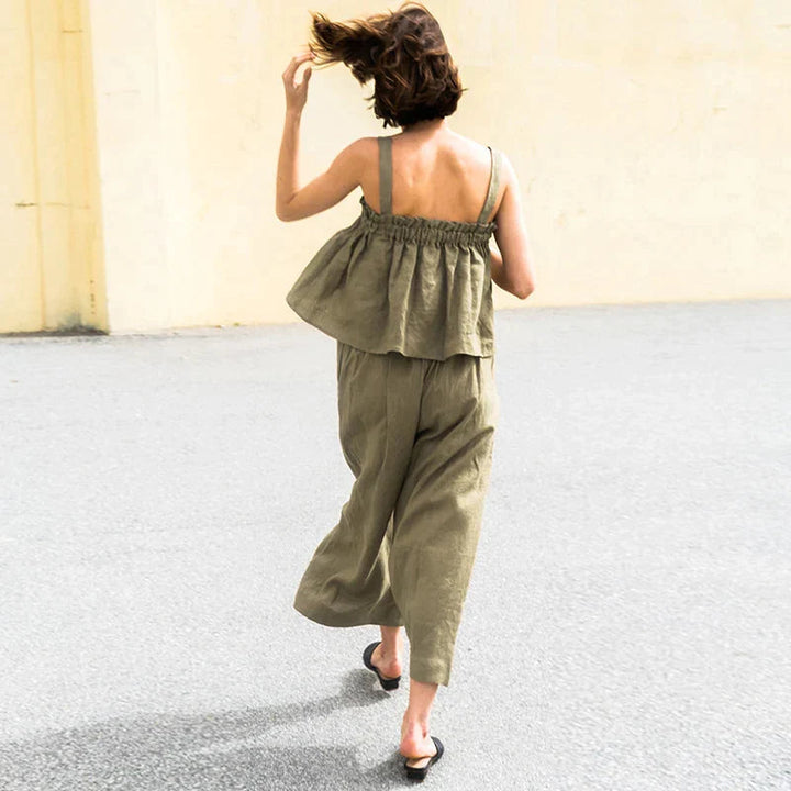 Ruffled Two-Piece Outfit | Elegant & Chic Women's Fashion-Army Green-S-State of Style
