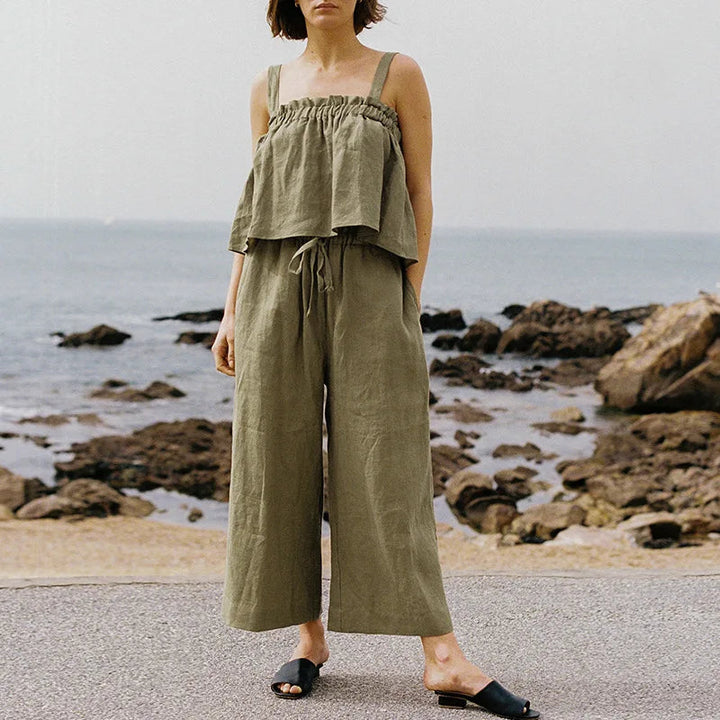 Ruffled Two-Piece Outfit | Elegant & Chic Women's Fashion-Army Green-S-State of Style