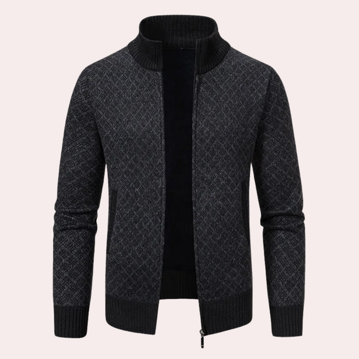 Runia - Knitted Cardigan for Men-Black-S-State of Style
