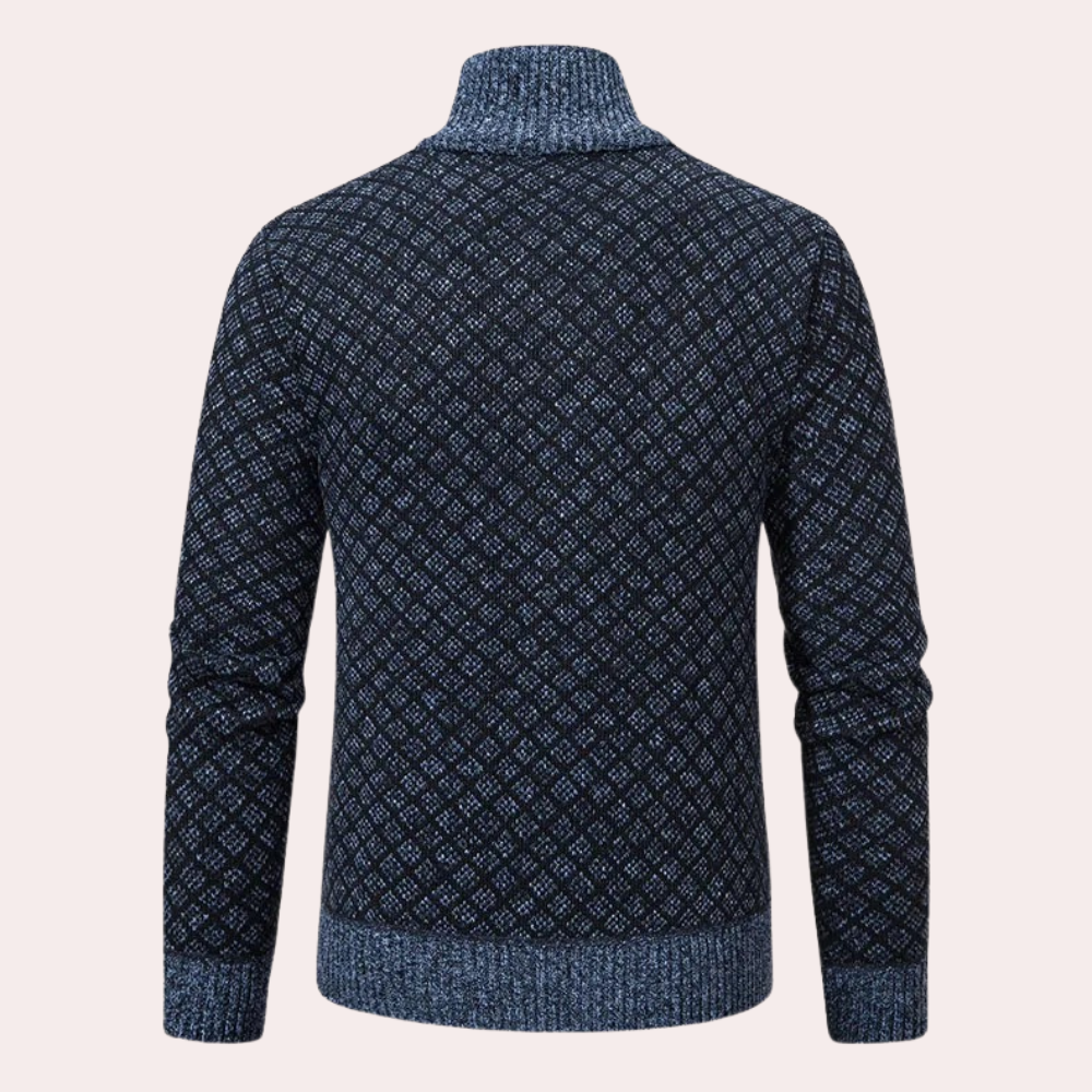 Runia - Knitted Cardigan for Men-Blue-grey-S-State of Style