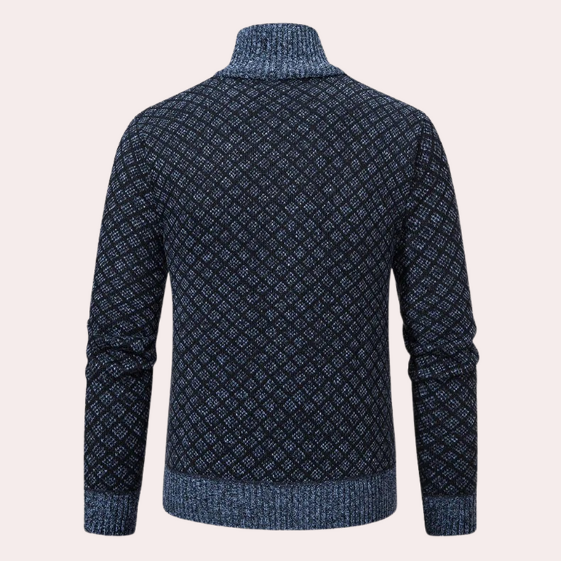 Runia - Knitted Cardigan for Men-Blue-grey-S-State of Style