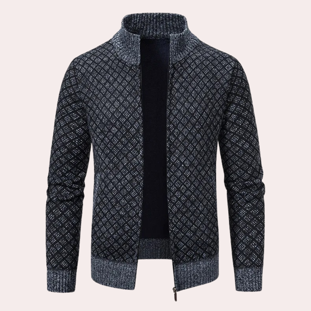 Runia - Knitted Cardigan for Men-Dark grey-S-State of Style
