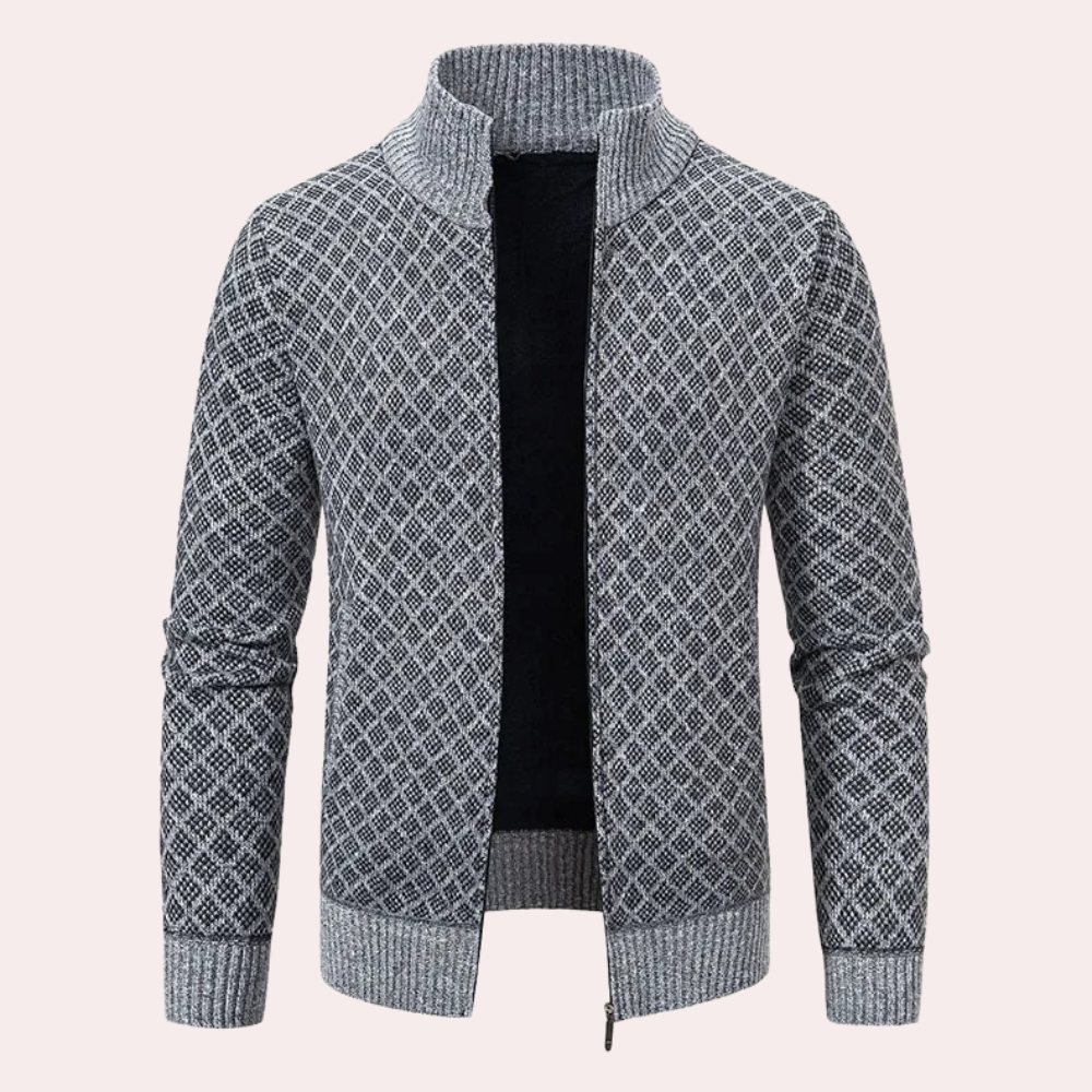 Runia - Knitted Cardigan for Men-Grey-S-State of Style
