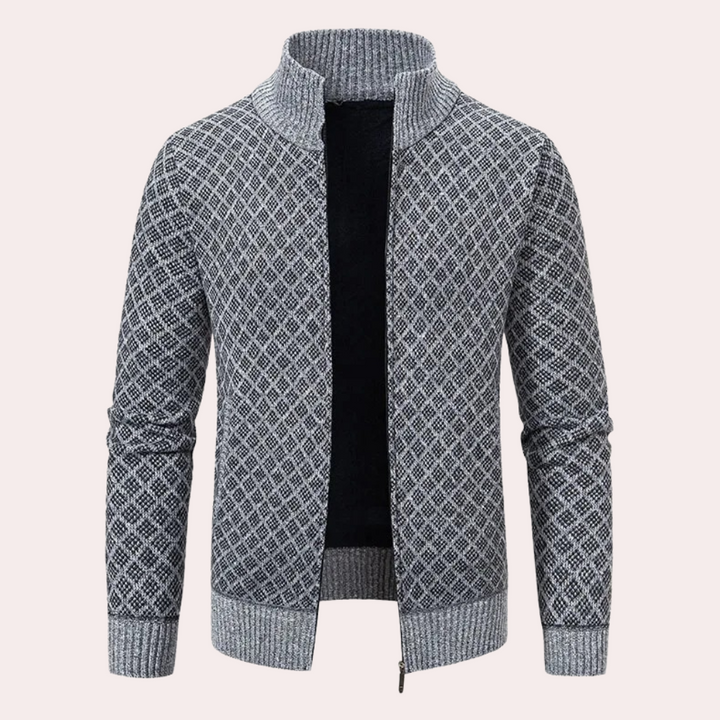 Runia - Knitted Cardigan for Men-Grey-S-State of Style