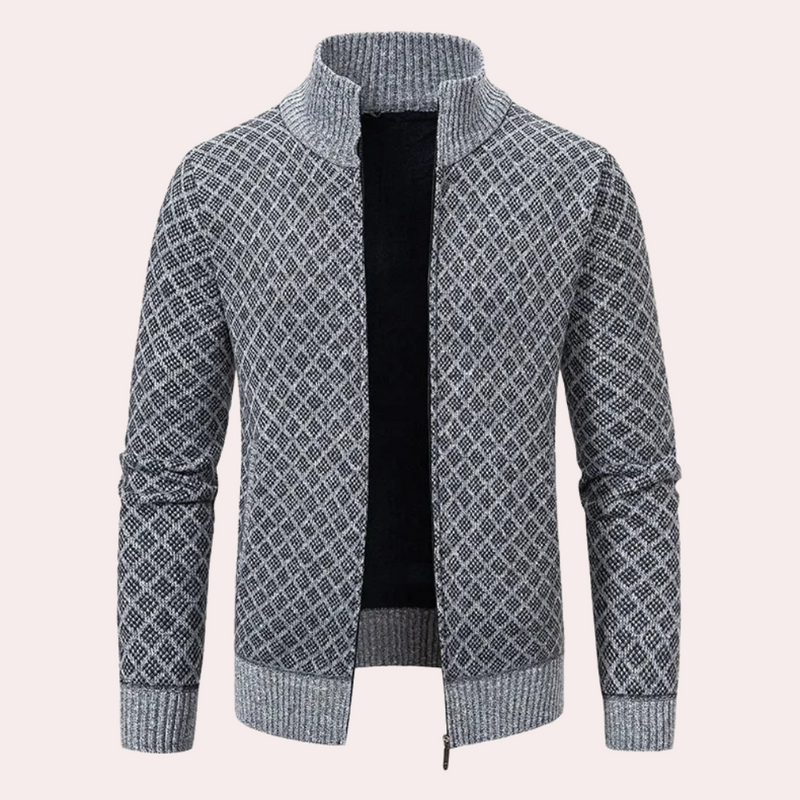 Runia - Knitted Cardigan for Men-Grey-S-State of Style