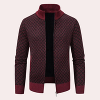 Runia - Knitted Cardigan for Men-Red-S-State of Style