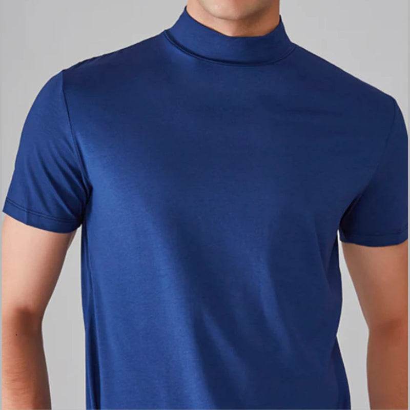 Ryan Elegant High-Collar Shirt-Blue-S-State of Style