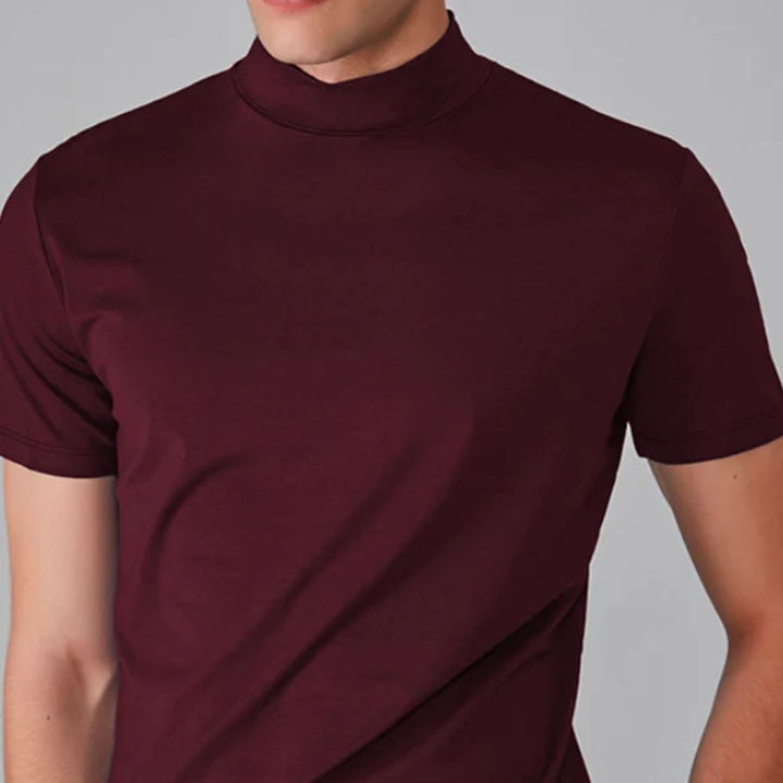 Ryan Elegant High-Collar Shirt-Wine Red-S-State of Style