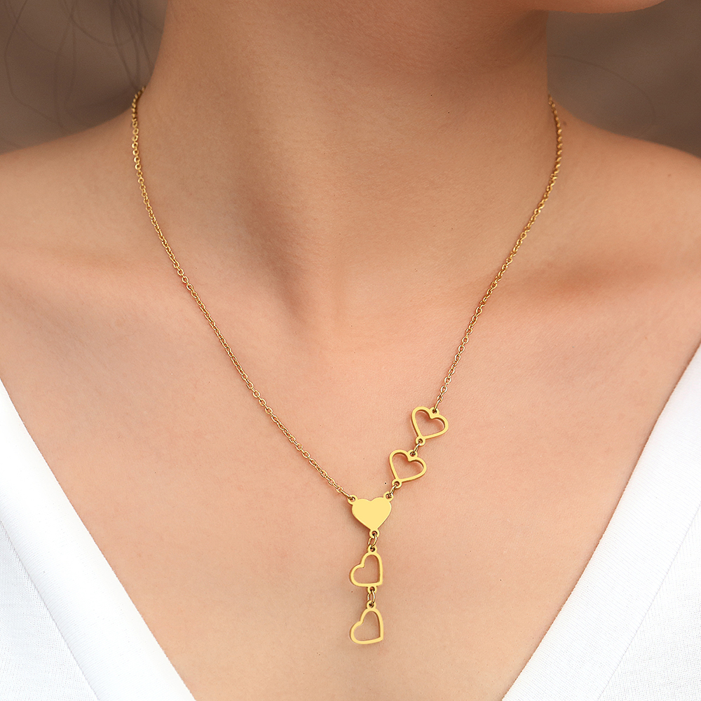 Linked Heart Gold Necklace | Elegant and Timeless Jewellery